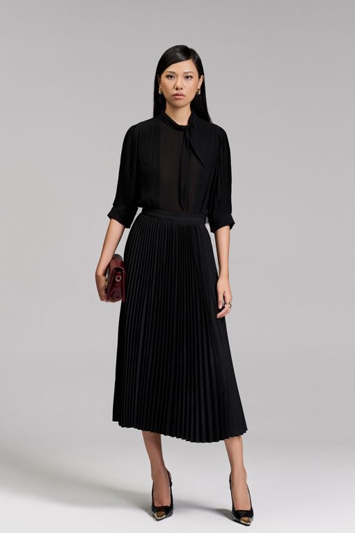 Chân váy xoè dập ly quạt