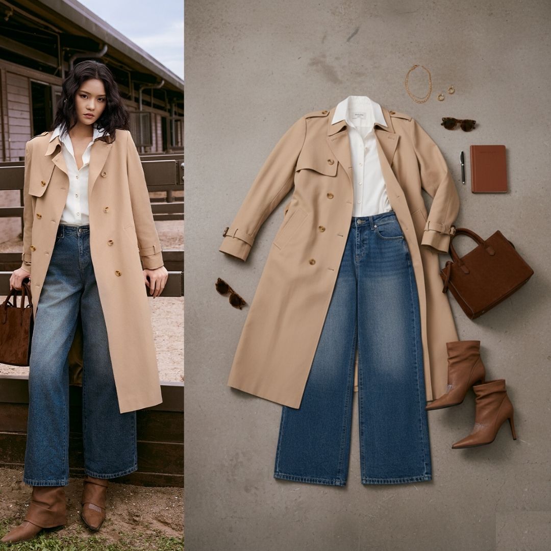 áo khoác măng tô kaki