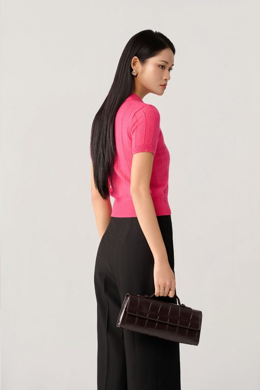 Áo Len CT croptop họng cổ dệt ngan