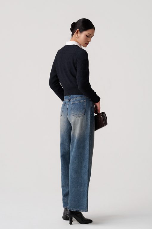 Áo Len DT cổ còn dệt kẻ ngang