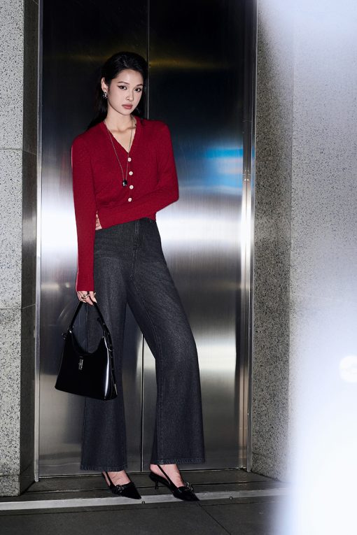 Áo Len DT gấu V cong nẹp cài cúc