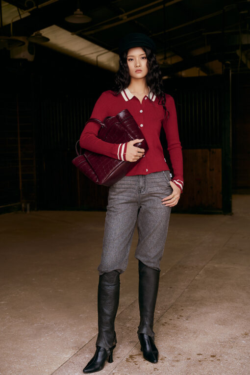 Áo Len DT mở cúc cổ phối tay loe