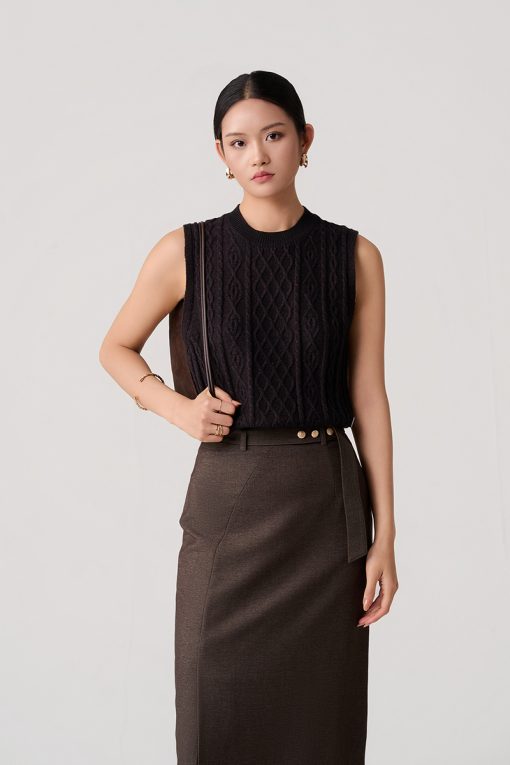 Áo Len gile dệt xoắn cách điệu