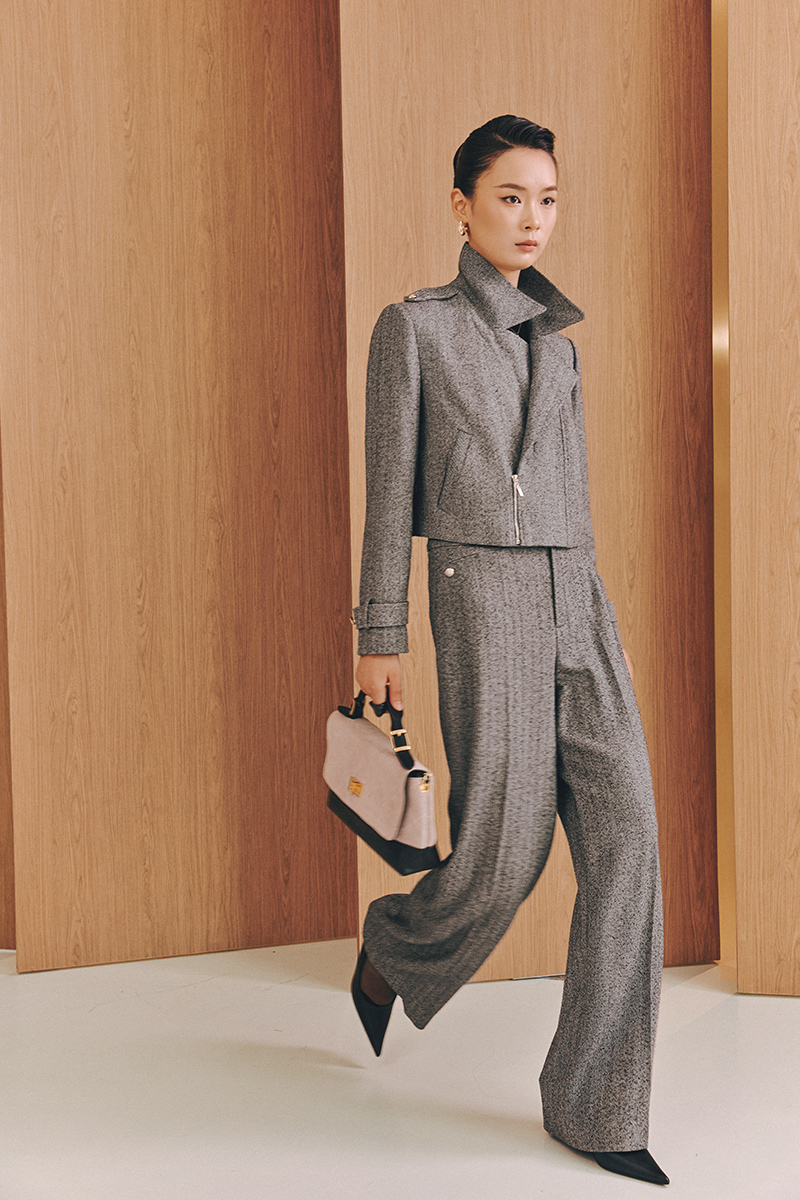 Áo khoác dạ croptop kéo khoá