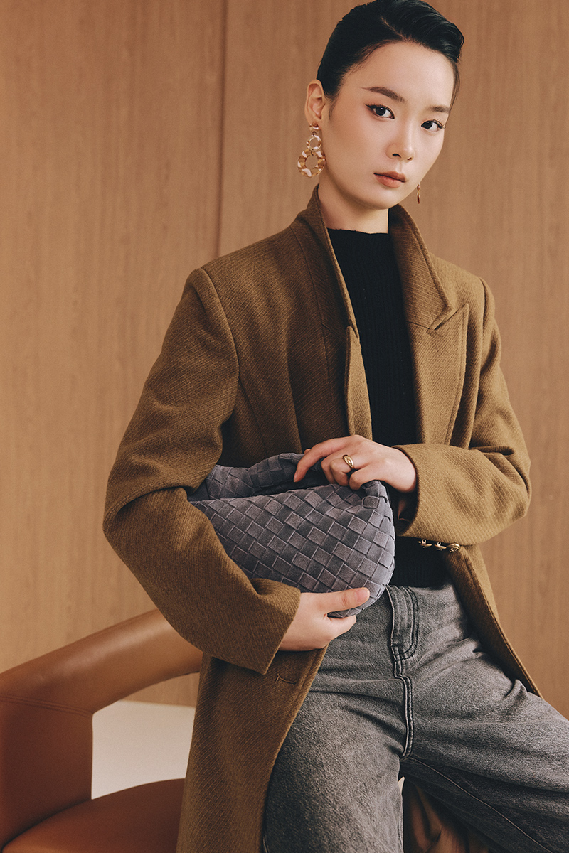 Áo khoác dạ dáng dài nẹp 1 hàng cúc