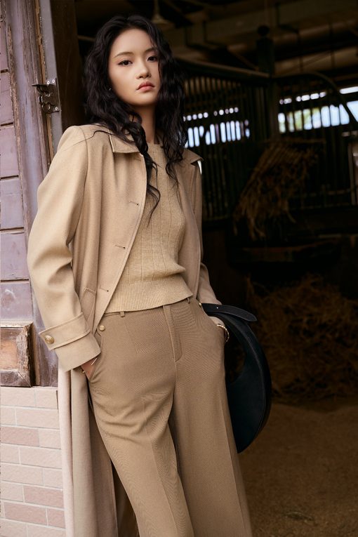 Áo khoác măng tô can ngực 1 bên