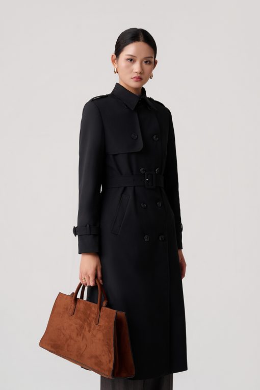 Áo khoác măng tô kaki bong ngực 1 bên