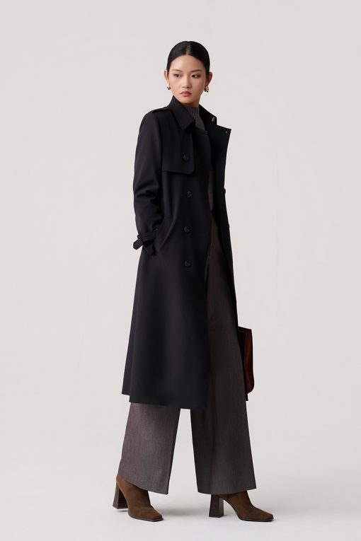 Áo khoác măng tô kaki bong ngực 1 bên