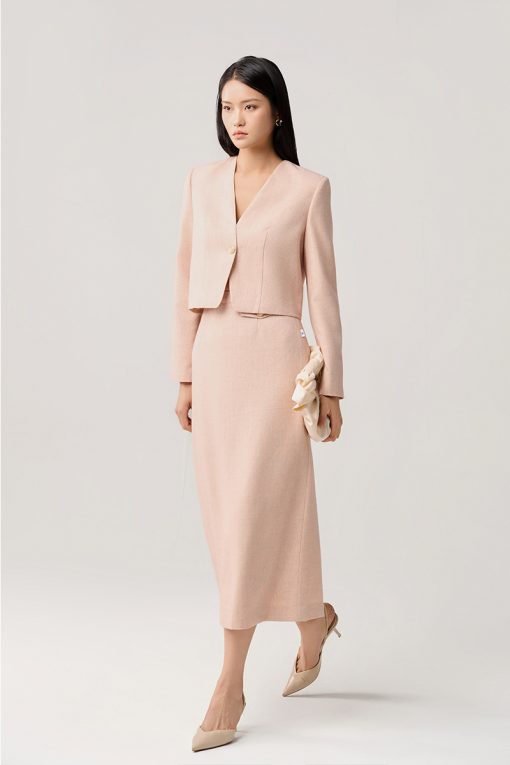 Chân váy tweed nắp túi 1 bên