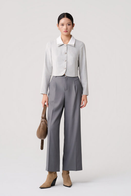 Quần suông bong hông cơi túi chéo