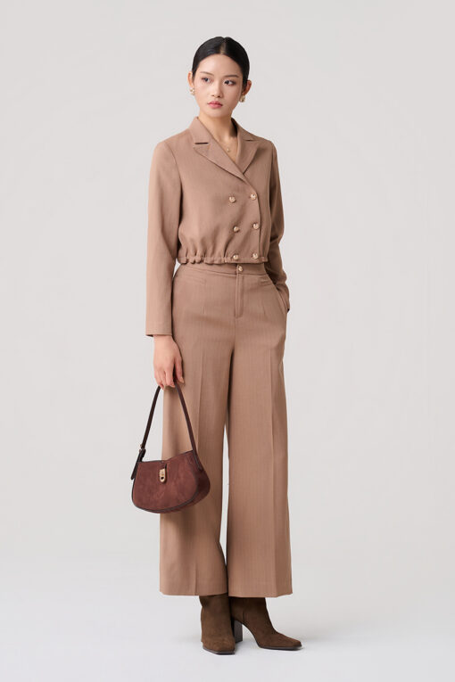 Quần suông can hông tạo cơi