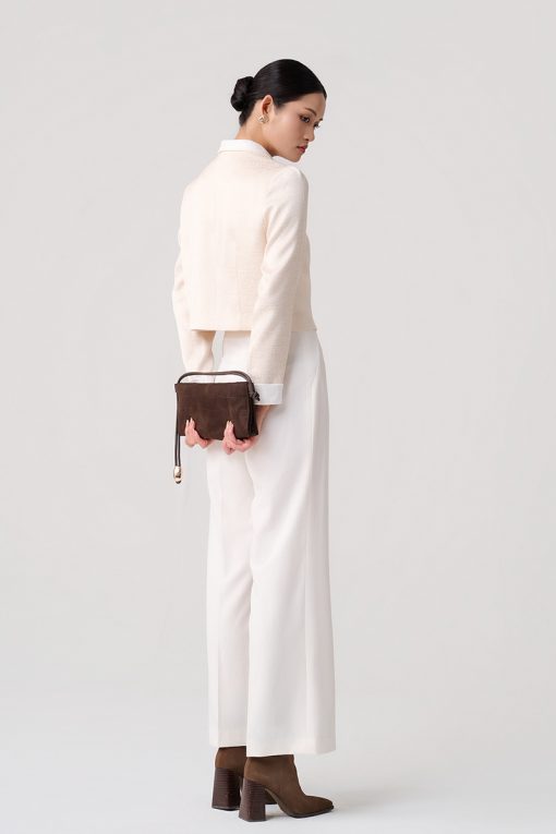 Áo kiểu croptop 2 hàng cúc phối cổ