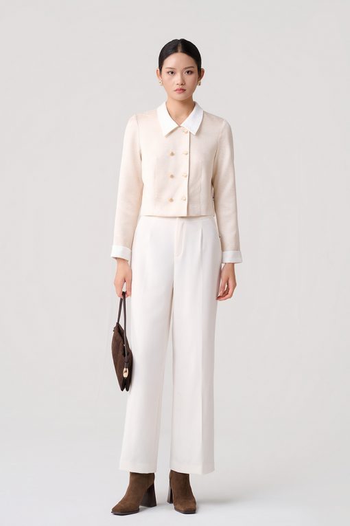 Quần suông cạp nguýt cong