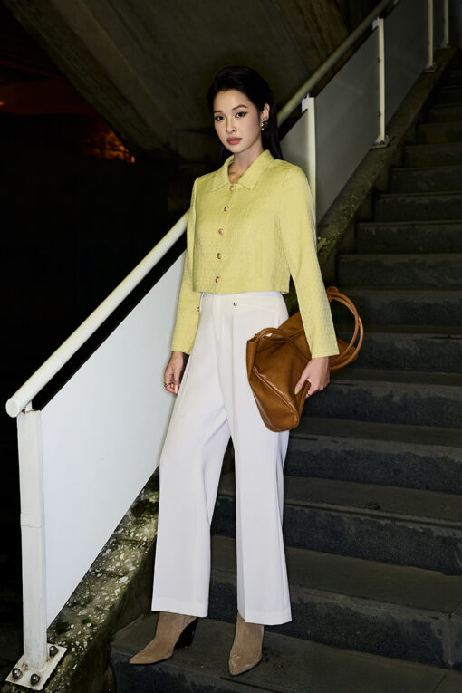 Áo kiểu croptop cơi dọc diễu vai