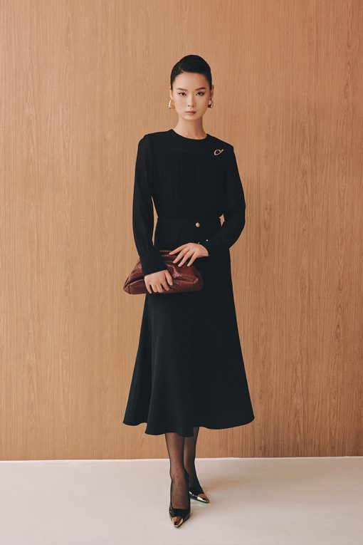 Chân váy đuôi cá bong hông bổ cơi 1 bên