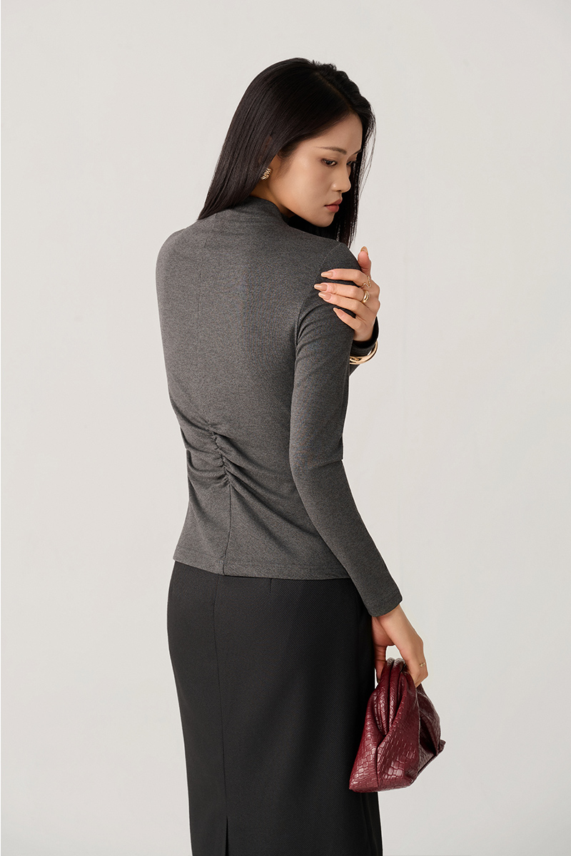 Áo thun DT cổ leo dúm eo sau