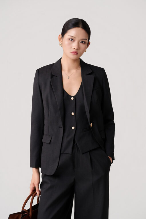 Áo vest dáng suông nẹp 1 cúc