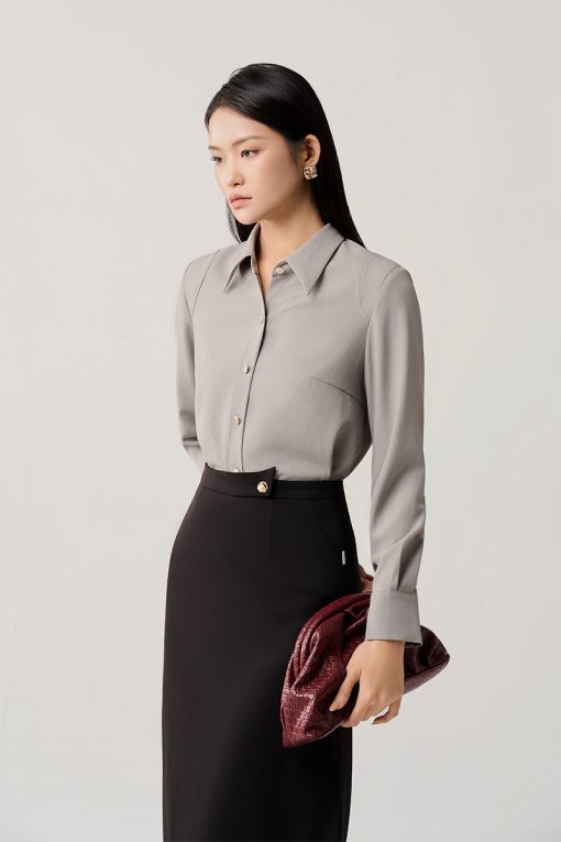 Chân váy dài cạp bong cách điệu