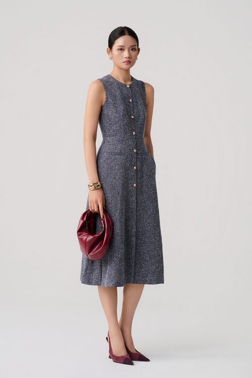 Đầm tweed xoè SN nẹp giả TT