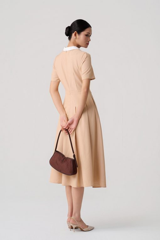 Đầm xoè cổ phối đính nơ