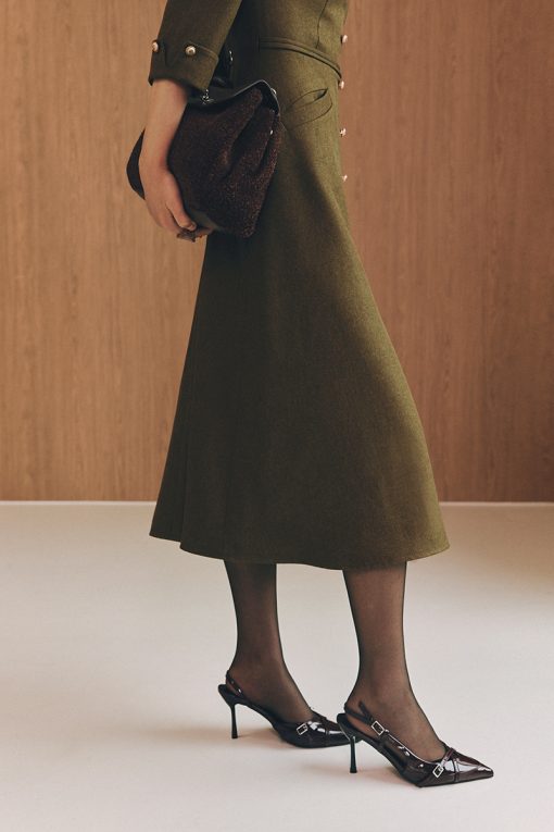 Đầm xoè lơ vê tay đai eo dây đôi