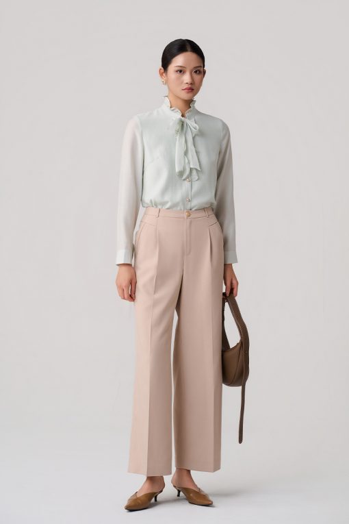 Quần suông bong hông cơi túi chéo