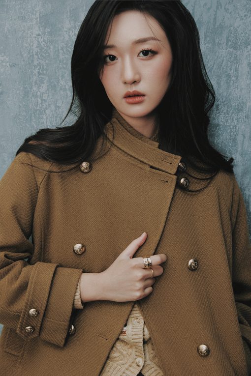 Áo khoác dạ dáng suông ngắn 2 hàng cúc