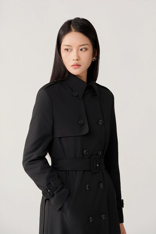 Áo khoác măng tô kaki bong ngực 1 bên