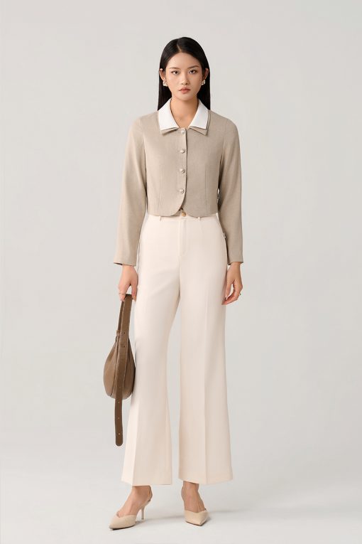 Áo kiểu DT croptop cổ đôi phối