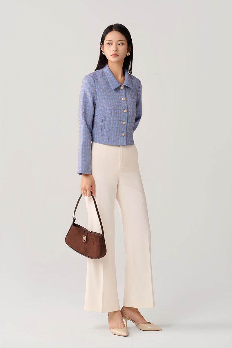 Áo kiểu croptop cơi dọc diễu vai