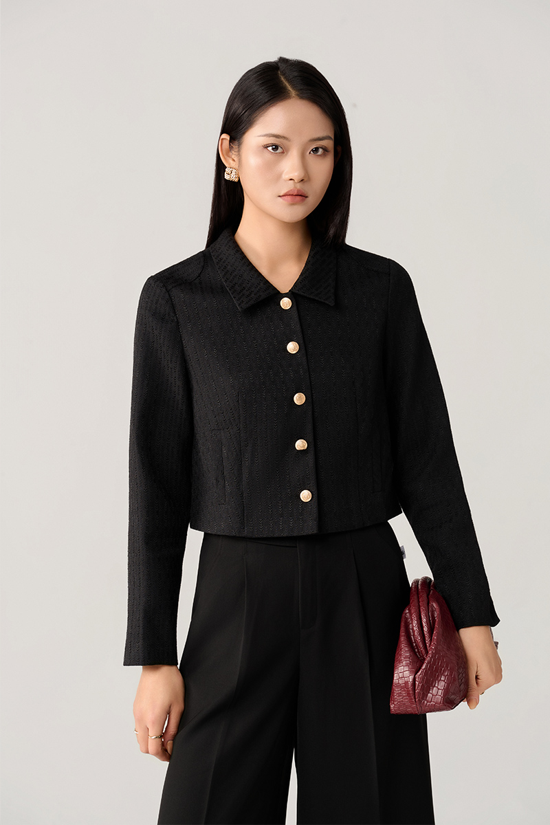 Áo kiểu croptop cơi dọc diễu vai