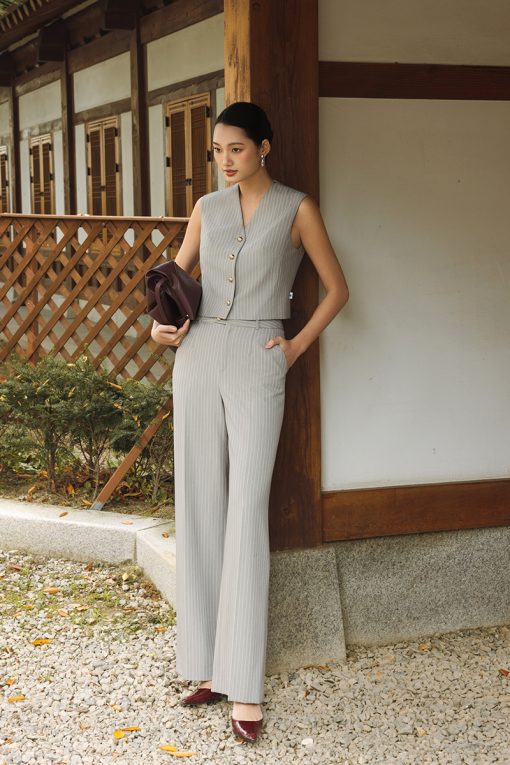 Áo kiểu SN croptop ly ben cổ V