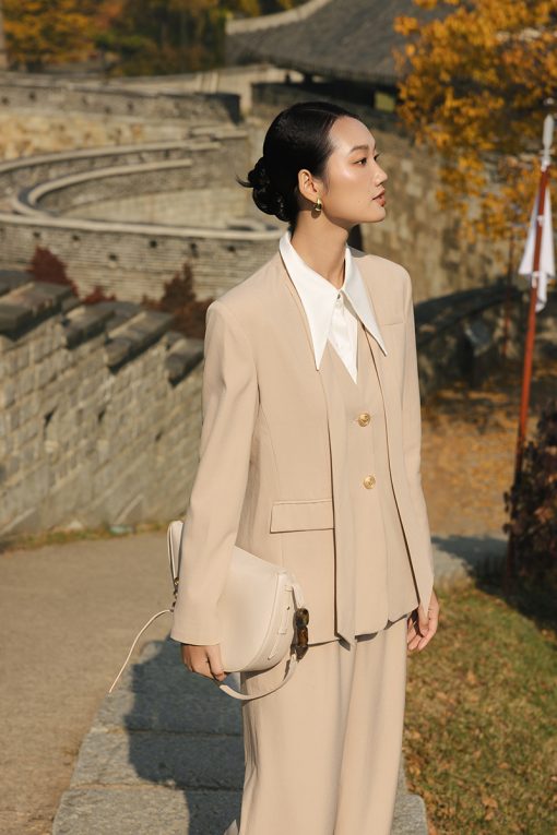 Áo vest cổ V cổ vắt dây