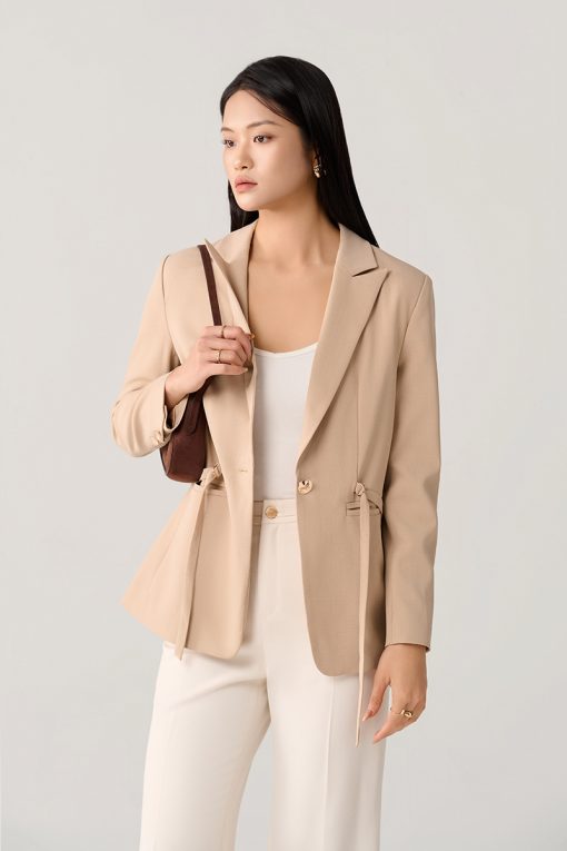 Áo vest suông eo kẹp dây luồn khoen