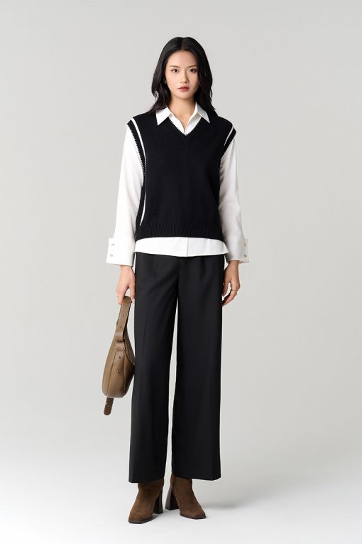 Quần suông đỉa chân cạp luồn dây