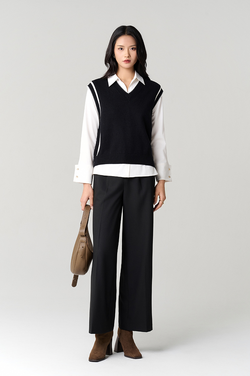 Quần suông đỉa chân cạp luồn dây