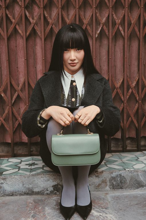 Áo dạ suông hai mặt khâu tay cổ 2 ve