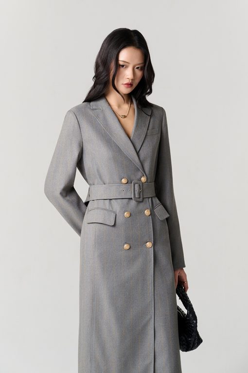 Áo khoác dài suông 2 hàng cúc