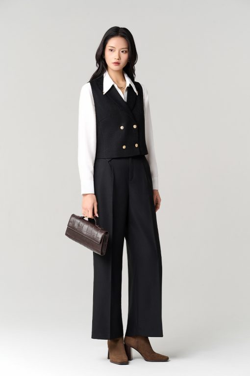 Quần suông bổ cơi kẹp nắp tam giác