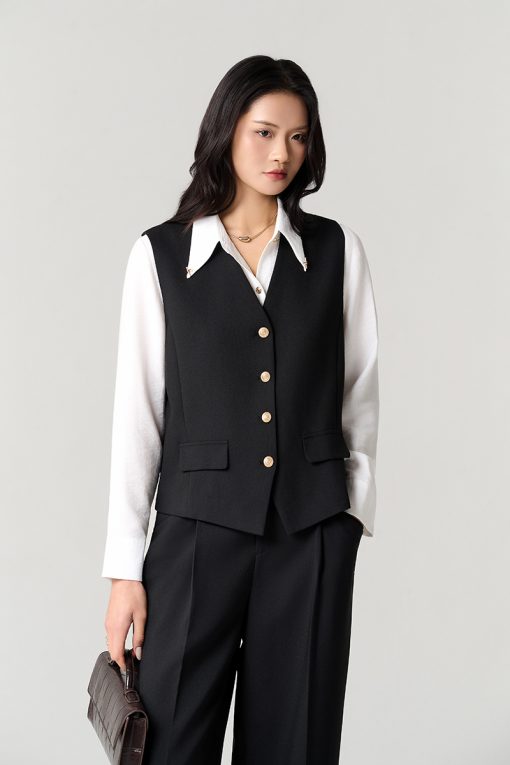 Áo kiểu SN dáng suông gấu vát chéo