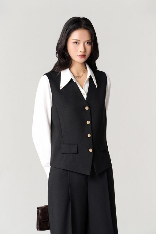 Áo kiểu SN dáng suông gấu vát chéo