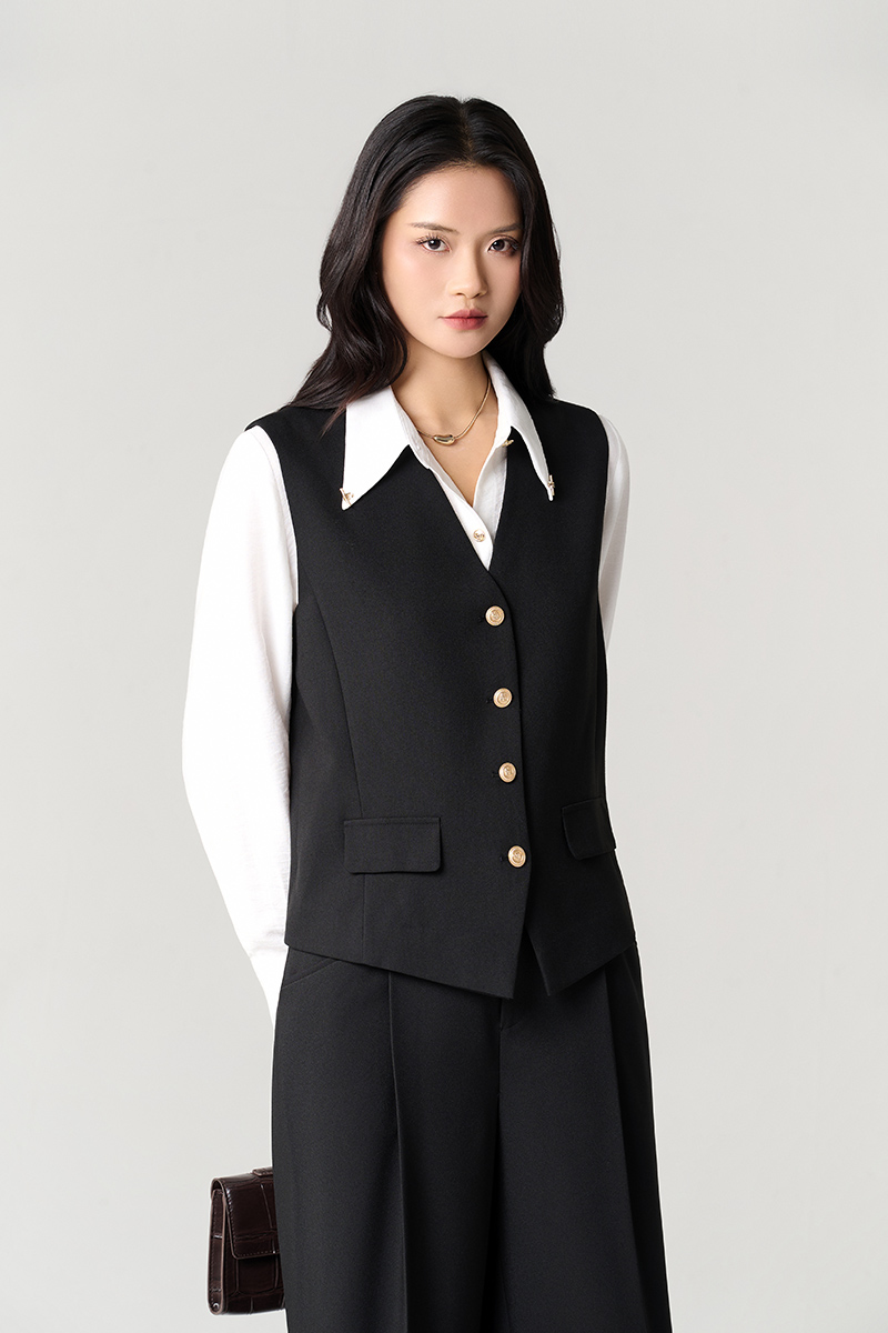 Áo kiểu SN dáng suông gấu vát chéo