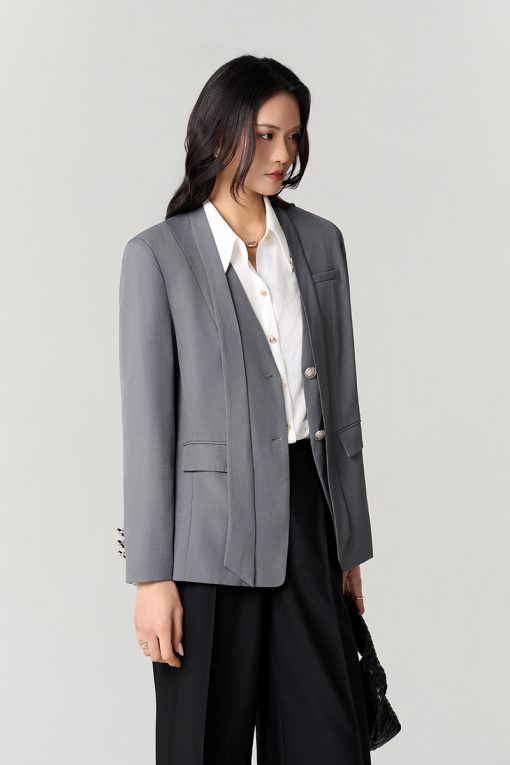 Áo vest cổ V cổ vắt dây