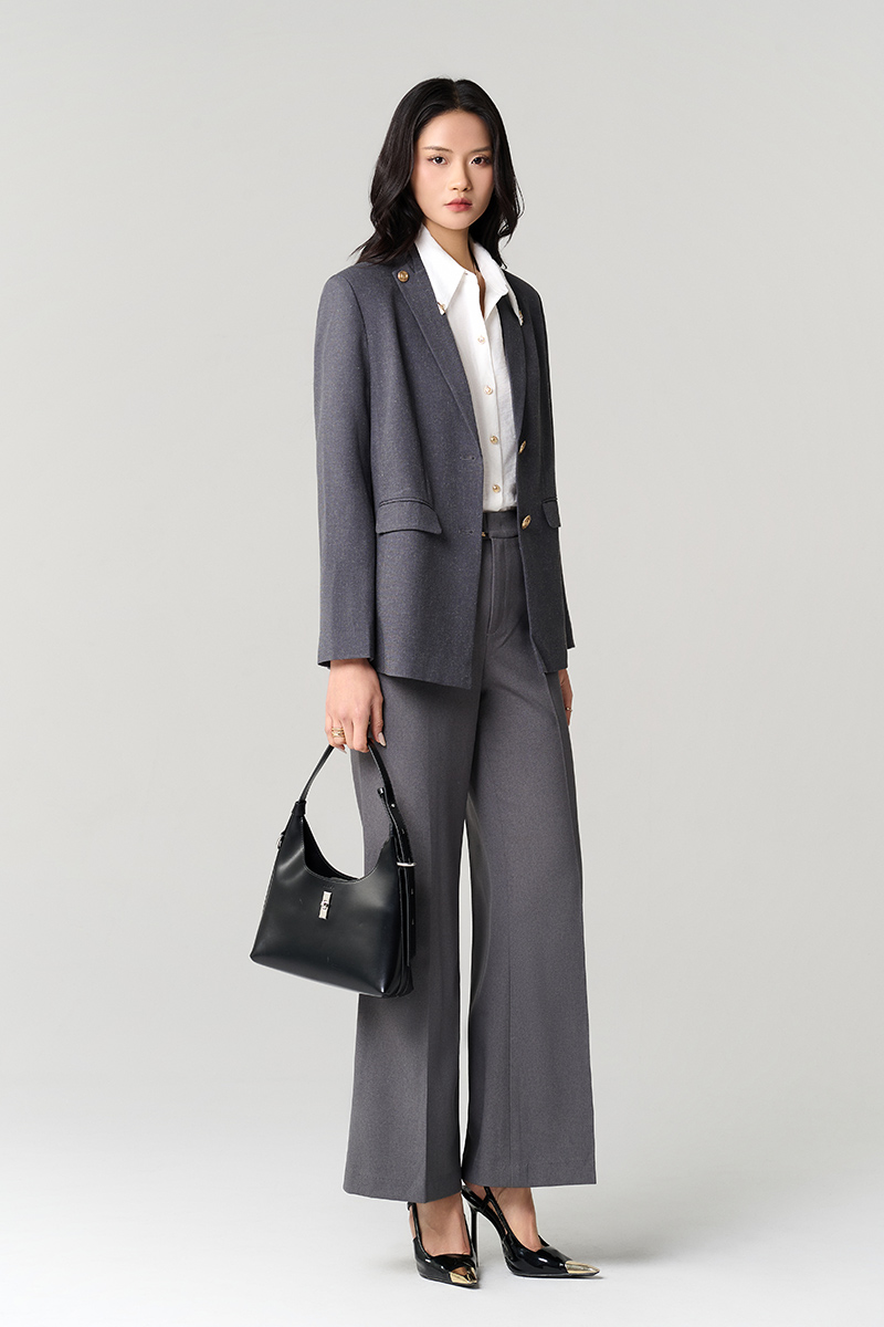 Quần loe cạp luồn đai cài cúc