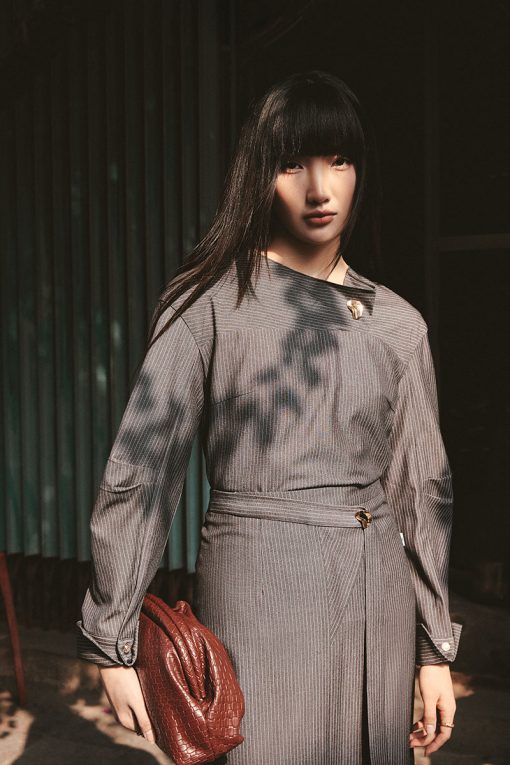 Sơ mi DT can tay xếp ly