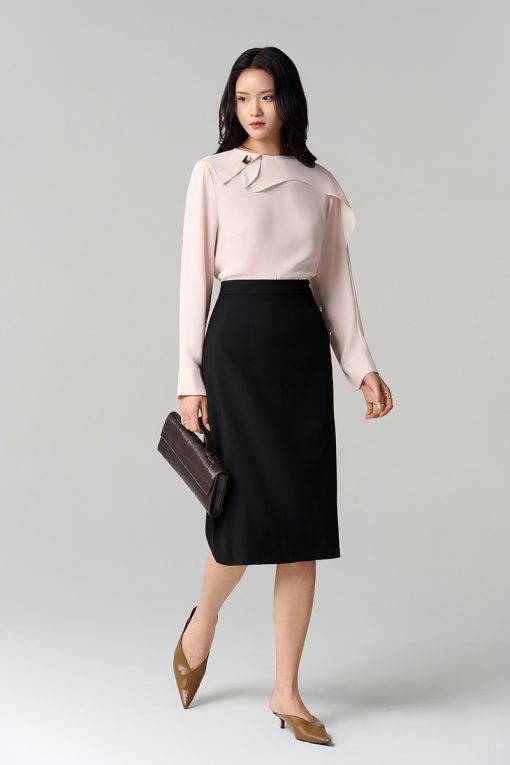 Chân váy suông can thân trái cách điệu