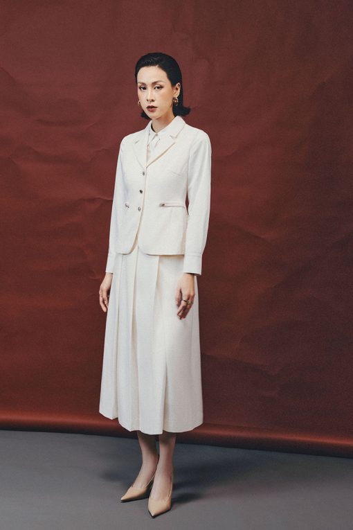 Chân váy xoè xếp ly to cạp đôi