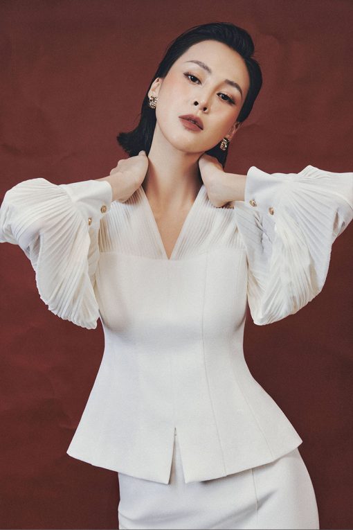 Áo kiểu DT tay bồng xếp