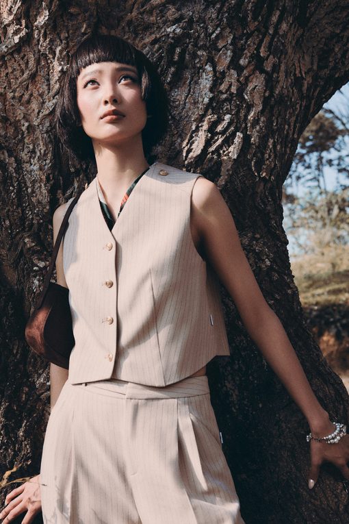 Áo kiểu SN can vai đính cúc