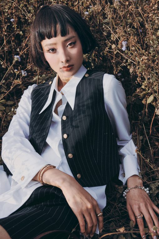 Áo kiểu SN can vai đính cúc